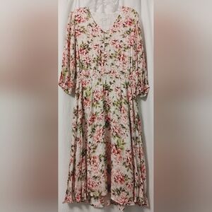 J.Jill F1loral V-Neck Maxi Dress Size M